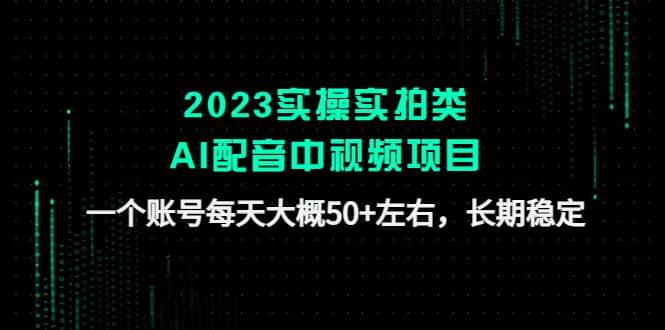 2023实操实拍类AI配音中视频项目，一个账号每天大概50+左右，长期稳定-有量联盟