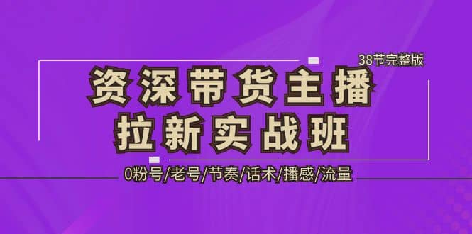 资深·带货主播拉新实战班，0粉号/老号/节奏/话术/播感/流量-38节完整版-有量联盟