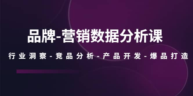 品牌-营销数据分析课，行业洞察-竞品分析-产品开发-爆品打造-有量联盟