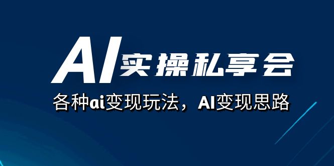 AI实操私享会，各种ai变现玩法，AI变现思路（67节课）-有量联盟