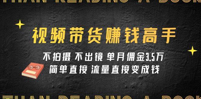 视频带货赚钱高手课程：不拍摄 不出镜 单月佣金3.5w 简单直接 流量直接变钱-有量联盟