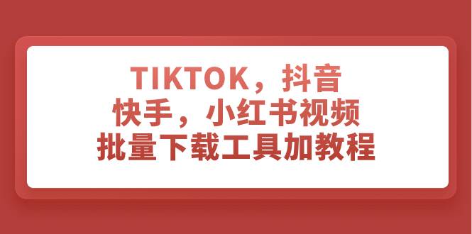 TIKTOK，抖音，快手，小红书视频批量下载工具加教程-有量联盟