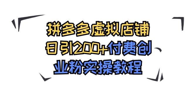 拼多多虚拟店铺日引200+付费创业粉实操教程-有量联盟