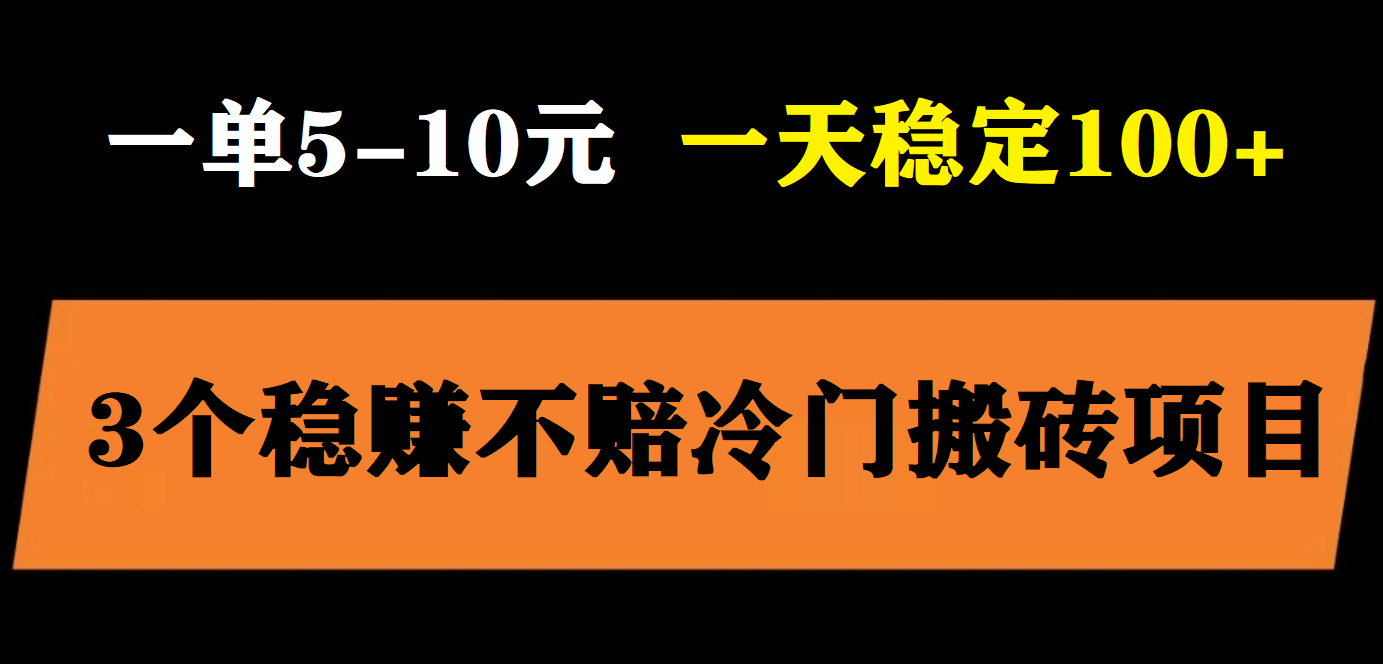 3个最新稳定的冷门搬砖项目，小白无脑照抄当日变现日入过百-有量联盟