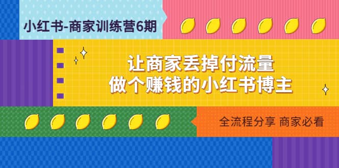 小红书-商家训练营12期：让商家丢掉付流量-有量联盟