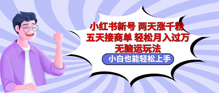 小红书新号两天涨千粉五天接商单轻松月入过万 无脑搬运玩法 小白也能轻…-有量联盟