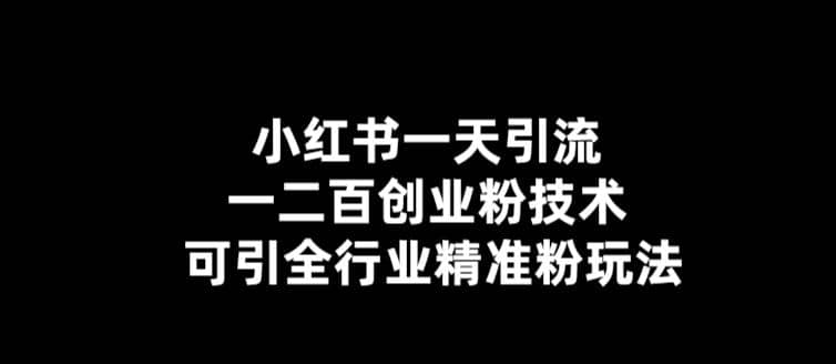 【引流必备】小红书一天引流一二百创业粉技术，可引全行业精准粉玩法-有量联盟