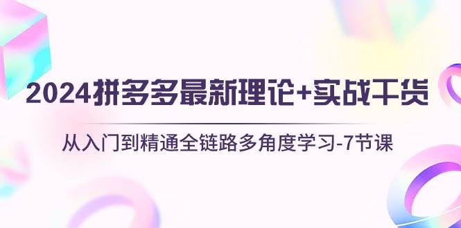 2024拼多多 最新理论+实战干货，从入门到精通全链路多角度学习-7节课-有量联盟