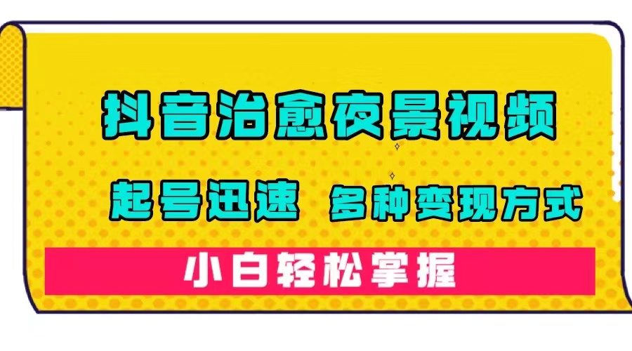 抖音治愈系夜景视频，起号迅速，多种变现方式，小白轻松掌握（附120G素材）-有量联盟