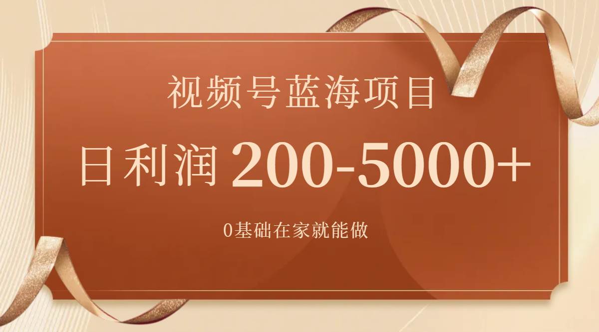 视频号蓝海项目，0基础在家也能做，一天200-5000+【附266G资料】-有量联盟