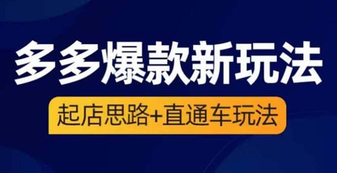 2023拼多多爆款·新玩法：起店思路+直通车玩法（3节精华课）-有量联盟