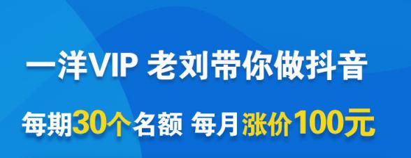 一洋电商抖音VIP，每月集训课+实时答疑+资源共享+联盟合作价值580元-有量联盟