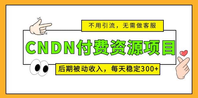 CNDN付费资源项目，不用引流，无需做客服，后期被动收入-有量联盟