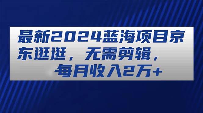 最新2024蓝海项目京东逛逛，无需剪辑，每月收入2万+-有量联盟