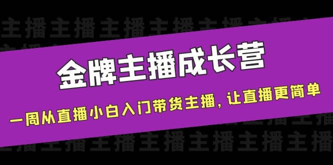 金牌主播成长营，一周从直播小白入门带货主播，让直播更简单-有量联盟