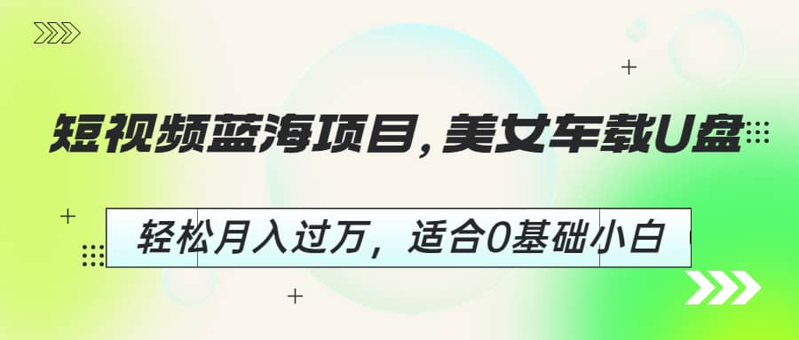 短视频蓝海项目，美女车载U盘，轻松月入过万，适合0基础小白-有量联盟