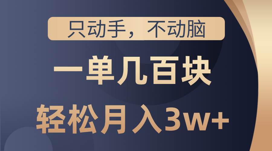 只动手不动脑，一单几百块，轻松月入3w+，看完就能直接操作，详细教程-有量联盟