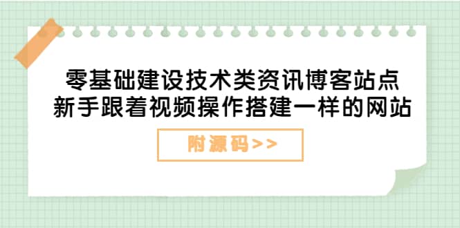 零基础建设技术类资讯博客站点：新手跟着视频操作搭建一样的网站（附源码）-有量联盟