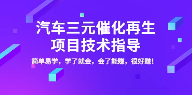 汽车三元催化再生项目技术指导，简单易学，学了就会，会了能赚，很好赚！-有量联盟