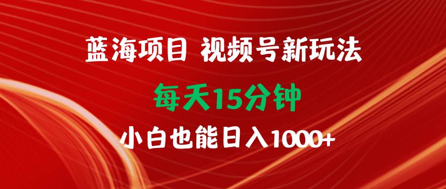 蓝海项目视频号新玩法 每天15分钟 小白也能日入1000+-有量联盟