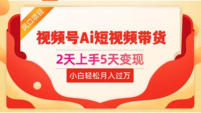 2天上手5天变现视频号Ai短视频带货0粉丝0基础小白轻松月入过万-有量联盟