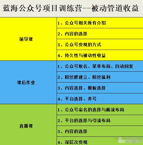 米辣微课·蓝海公众号项目训练营，手把手教你实操运营公众号和小程序变现-有量联盟