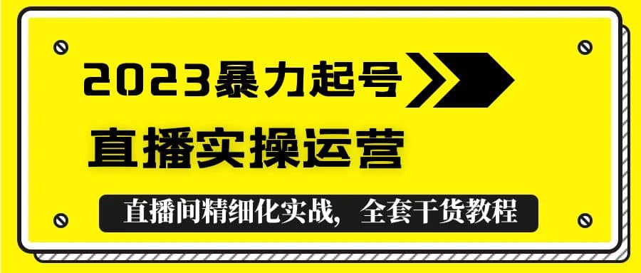 2023暴力起号+直播实操运营，全套直播间精细化实战，全套干货教程-有量联盟