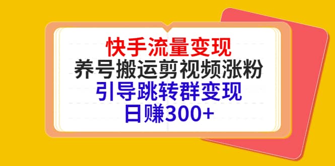 快手流量变现，养号搬运剪视频涨粉，引导跳转群变现日赚300+-有量联盟