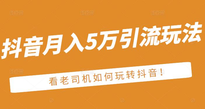 老古董·抖音月入5万引流玩法，看看老司机如何玩转抖音(附赠：抖音另类引流思路)-有量联盟