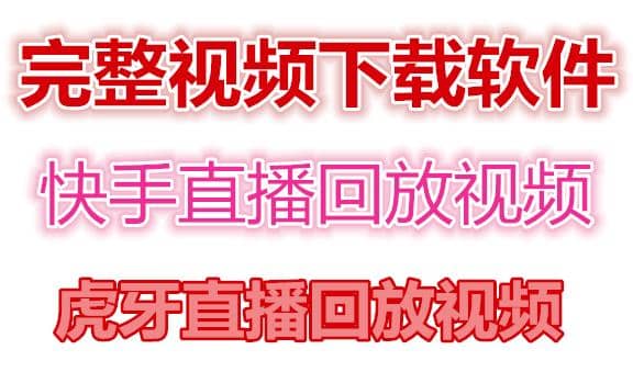 快手直播回放视频/虎牙直播回放视频完整下载(电脑软件+视频教程)-有量联盟