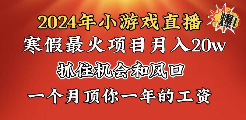 2024年寒假爆火项目，小游戏直播月入20w+，学会了之后你将翻身-有量联盟