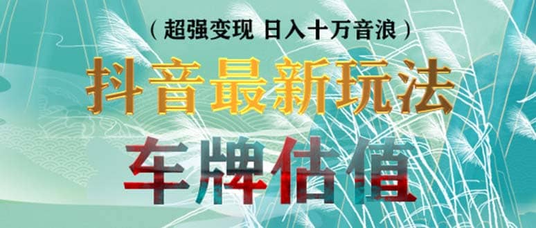 抖音最新无人直播变现直播车牌估值玩法项目 轻松日赚几百+【详细玩法教程】-有量联盟