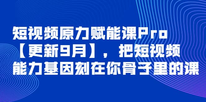 短视频原力赋能课Pro【更新9月】，把短视频能力基因刻在你骨子里的课-有量联盟