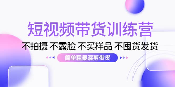 短视频带货训练营：不拍摄 不露脸 不买样品 不囤货发货 简单粗暴混剪带货-有量联盟