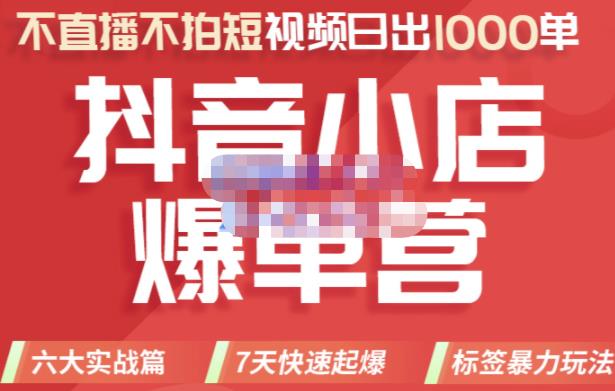 2022年抖音小店爆单营，不直播、不拍短视频、日出1000单，暴力玩法-有量联盟