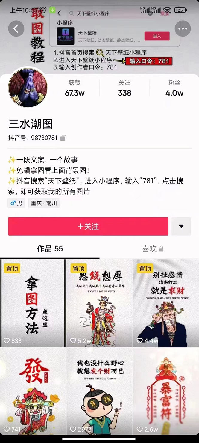 国潮壁纸变现项目，新手可操作日赚200+【素材+软件+教程】-有量联盟