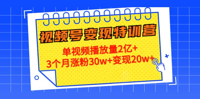 20天视频号变现特训营：单视频播放量2亿+-有量联盟