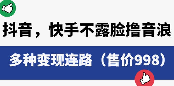 抖音，快手不露脸撸音浪项目，多种变现连路（售价998）-有量联盟