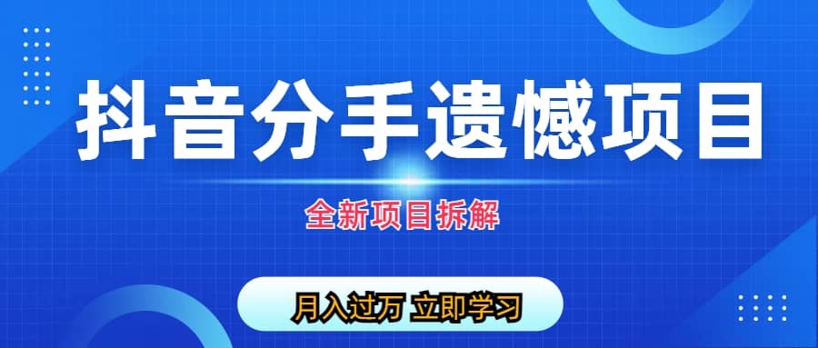 自媒体抖音分手遗憾项目私域项目拆解-有量联盟