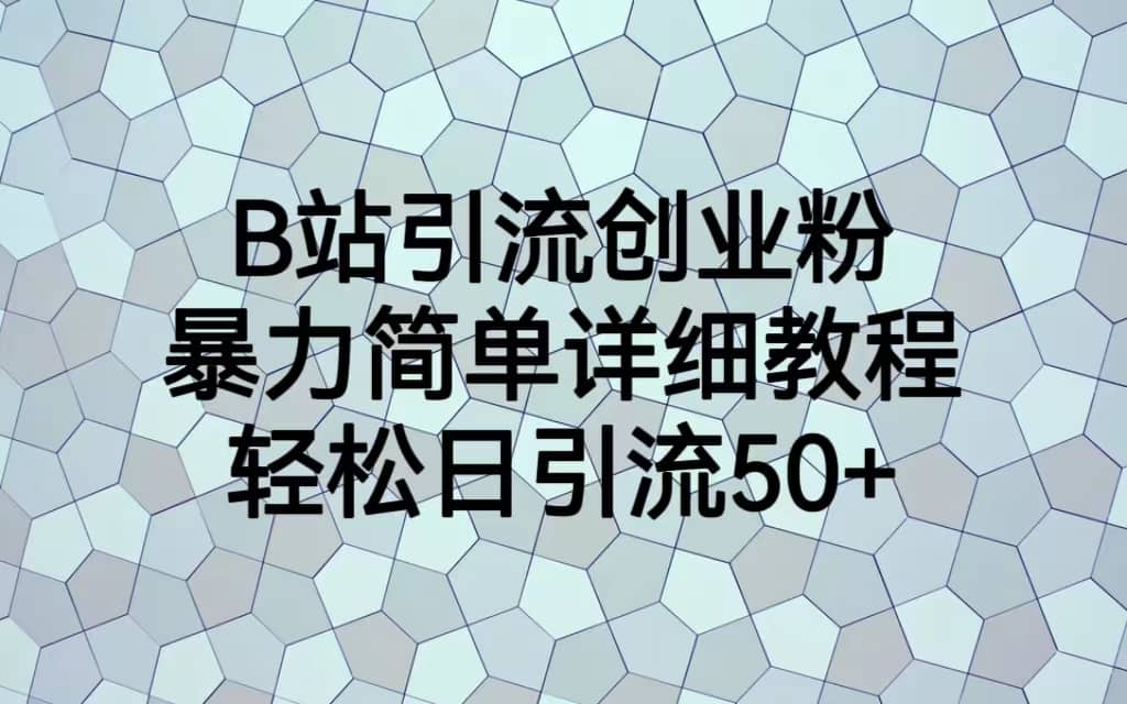 B站引流创业粉，暴力简单详细教程，轻松日引流50+-有量联盟