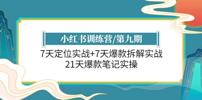 小红书训练营/第九期：7天定位实战+7天爆款拆解实战，21天爆款笔记实操-有量联盟