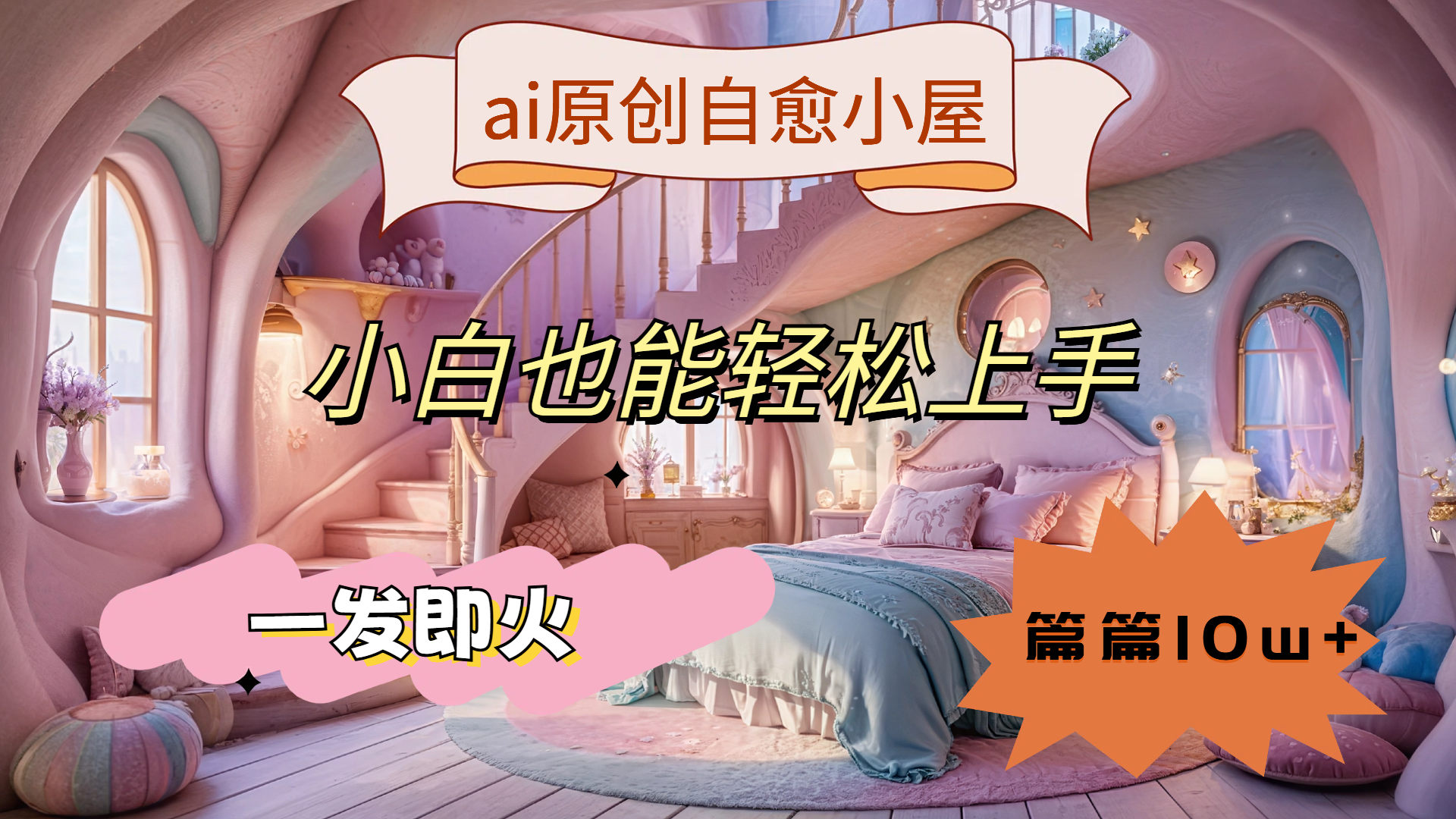 ai原创治愈小屋，小白也能轻松上手，一发即火，篇篇10w+-有量联盟