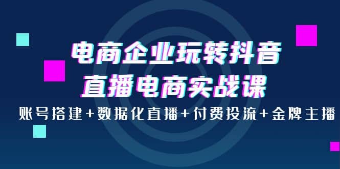 电商企业玩转抖音直播电商实战课：账号搭建+数据化直播+付费投流+金牌主播-有量联盟