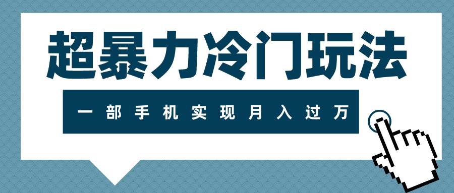 超暴力冷门玩法，可长期操作，一部手机实现月入过万-有量联盟