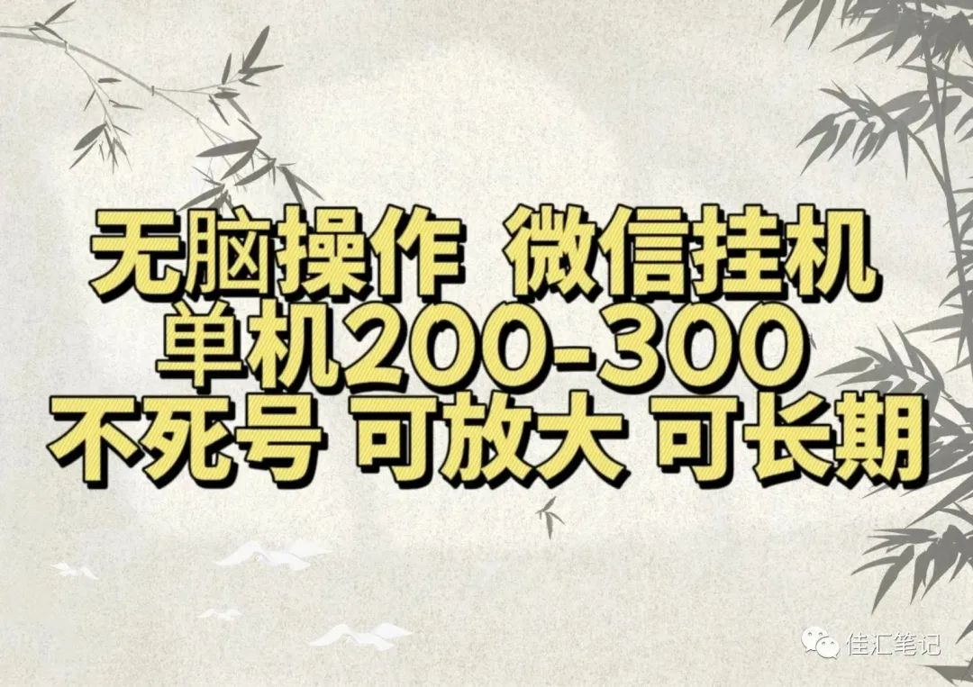 无脑操作微信视频号挂机单机200-300一天，不死号，可放大，工作室实测-有量联盟