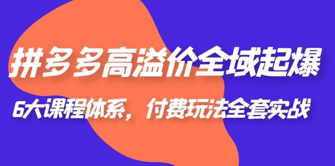 拼多多-高溢价 全域 起爆，6大课程体系，付费玩法全套实战-有量联盟