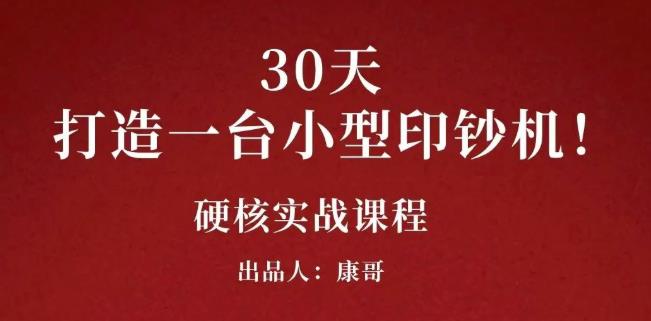 康哥30天打造一台小型印钞机：躺赚30万的项目完整复盘（视频教程）-有量联盟