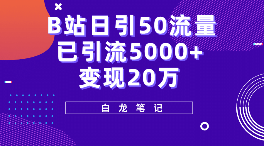 B站日引50+流量，实战已引流5000+变现20万，超级实操课程-有量联盟