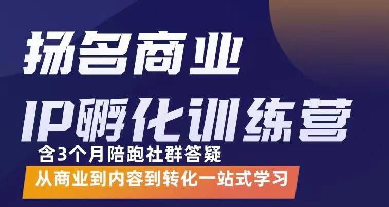 杨名商业IP孵化训练营，从商业到内容到转化一站式学 价值5980元-有量联盟