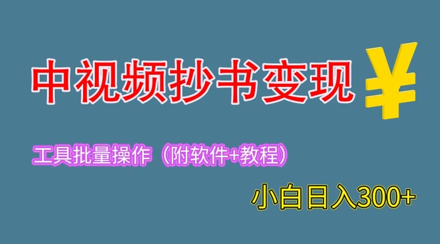 2023中视频抄书变现（附工具+教程），一天300+，特别适合新手操作的副业-有量联盟